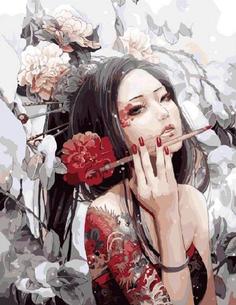 Картина по номерам Paintboy "Гейша", 40x50 см