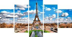 Картина по номерам Paintboy "Эйфелева башня в облаках", модульная