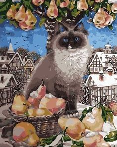 Картина по номерам Paintboy "Кошка под грушей", 40x50