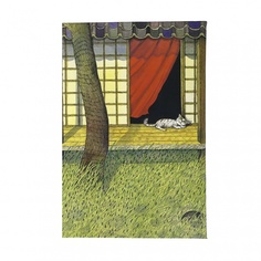 Обложка для паспорта Mitya Veselkov Белый кот на окне OZAM156