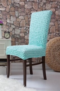 Чехлы на стулья без оборки Venera "Chair", цвет: бирюзовый, комплект 6 шт