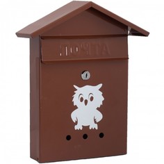 Ящик почтовый Домик с замком, коричневый 32х26х9 см VT