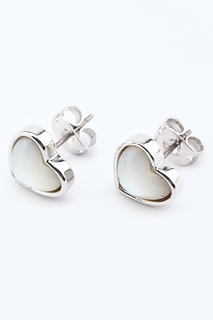 Серьги женские Slava Zaitsev 1757 белые/серебристые