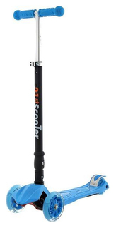 Самокат трехколесный Scooter Maxi Classic детский Голубой со светящимися колесами