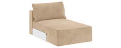Диван тканевый прямой Портленд Оттоманка 100 см Soft песочный (Вел-флок) Home Me