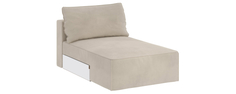 Диван тканевый прямой Портленд Оттоманка 100 см Grace светло-бежевый (Велюр) Home Me