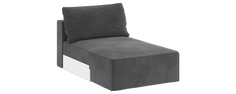 Диван тканевый прямой Портленд Оттоманка 100 см Premier серый (Микровелюр) Home Me