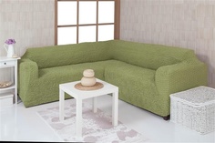 Чехол на угловой диван без оборки Venera "Corner cover sot", цвет: фисташка