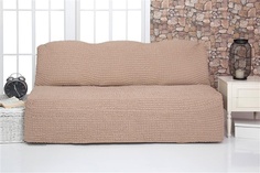 Чехол на трехместный диван без подлокотников и оборки Venera "Sofa", цвет: бежевый
