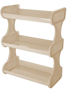 Полка навесная трехсекционная пластиковая, 41,7х32,4х17 см, слоновая кость Bran Q