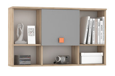 Шкаф навесной Доминика 455 бук песочный/серый шифер 103х23х61 Mobi