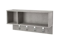 Полка навесная с крючками Hoff Монблан Бетон Чикаго светло-серый