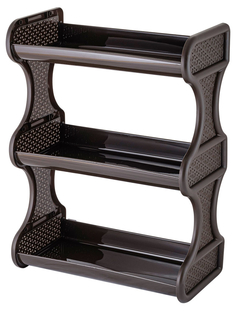 Полка навесная трехсекционная пластиковая, 41,7х32,4х17 см, кофейная Bran Q