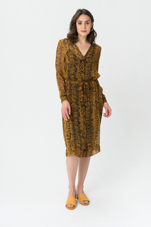 Платье женское ICHI 20110775 коричневое M