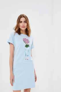 Туника женская Fashion.Love.Story. 19SM173LBLIR голубая 44 RU