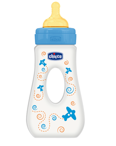 Бутылочка для путешествий Chicco 240мл, латексная соска, Boy