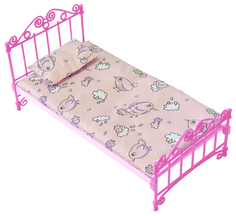 Кроватка Огонек Розовая с постельным бельем С-1427 ОГОНЕК.
