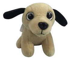 Мягкая игрушка Teddy Собака на брелке песочная с черным, 8 см