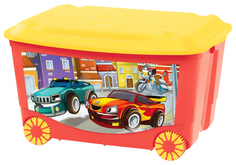 Ящик для игрушек Shantou Gepai с аппликацией на колесах красный 431380904