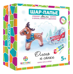 Поделка из шар-папье ШАР-ПАПЬЕ Олень и санки