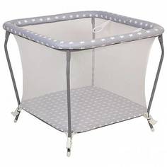 Манеж Polini kids Квадрат Звезды, серый-белый