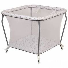 Манеж Polini kids Квадрат Звезды, белый-серый