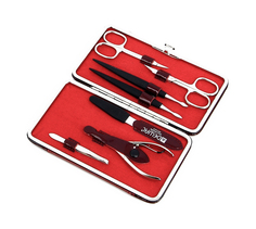 Маникюрный набор Dewal 7 предметов, бордовый