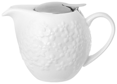 Заварочный чайник Elan Gallery Цветочки 950101 Белый