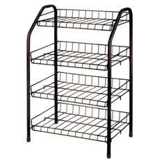 Этажерка для обуви НИКА узкая (700х465х300) 4полки, медный антик ЭТ2 Nika