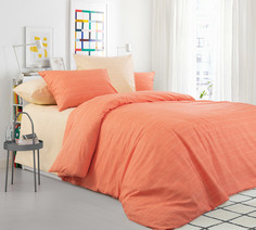 Пододеяльник "Эко 1 оранжевый" 2-спальный из Перкаля (100% Х/Б) Текс Дизайн