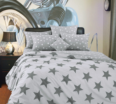 Пододеяльник 200х220 из перкаля (100% ХБ) "Орион серый" евро Текс Дизайн