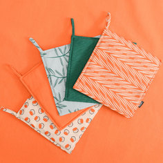 Прихватка из хлопка с графичным принтом Папоротник Russian North 22х22 Tkano