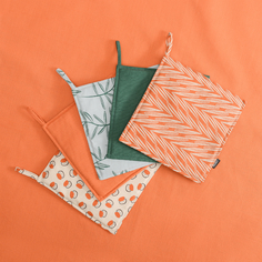 Прихватка из хлопка зеленого цвета Russian North 22х22 Tkano