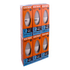 Набор светодиодных ламп СТАРТ ECO LEDCandleE14 7W, 6 шт, свеча ,холодный свет Start