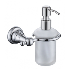 Дозатор для жидкого мыла настенный (стекло) хром (латунь) Kaiser