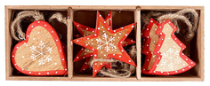 Украшения подвесные Stars/Trees/Hearts, деверевянные, в подарочной коробке, 12 шт. Enjoyme