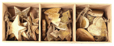 Украшения подвесные Golden Stars/Trees/Hearts, деревянные, в подарочной коробке, 24 шт. Enjoyme