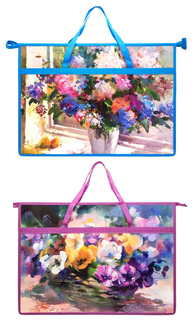 Папка для тетрадей Action! Акварели на молнии с ручкой, А3, цв. печать, 2 дизайна