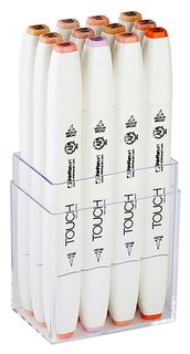 Набор маркеров TOUCH TWIN BRUSH SKIN 12 шт