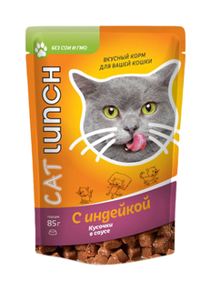 Влажный корм для кошек Cat Lunch, индейка, 85г