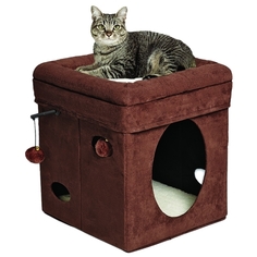 Домик для кошек MidWest Currious Cat Cube, складной, коричневый, 38,4x38,4x42 см
