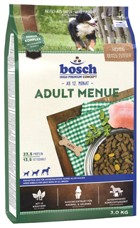 Сухой корм для собак Bosch Adult Menue, для активных, домашняя птица, 3кг