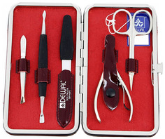 Маникюрный набор Dewal 5 предметов Бордовый