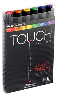 Набор маркеров TOUCH TWIN MAIN 6 шт