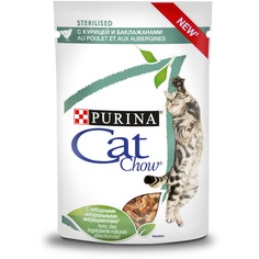 Влажный корм для кошек Cat Chow Sterilised, курица и баклажаны, 85г
