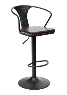 Барный стул с регулируемой высотой STOOL GROUP TOLIX ARMS SOFT F2535L Черный матовый