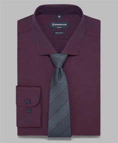 Рубашка мужская HENDERSON SHL-1103-S бордовая 40 - NN