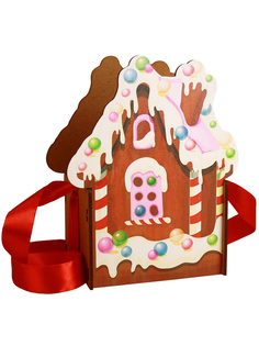 Подарочная упаковка-сумка Канышевы Пряничный домик коричневый ПУ567-02-3706