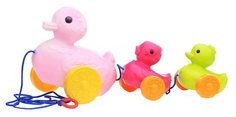 Каталка Росигрушка на веревочке Утиное семейство 9300