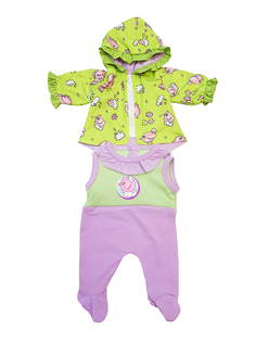 Курточка и полукомбинезон Весна для куклы Колибри 306 салатовый,розовый